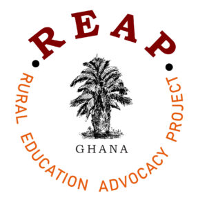 A logo for reap ghana, the rural education advocacy project.